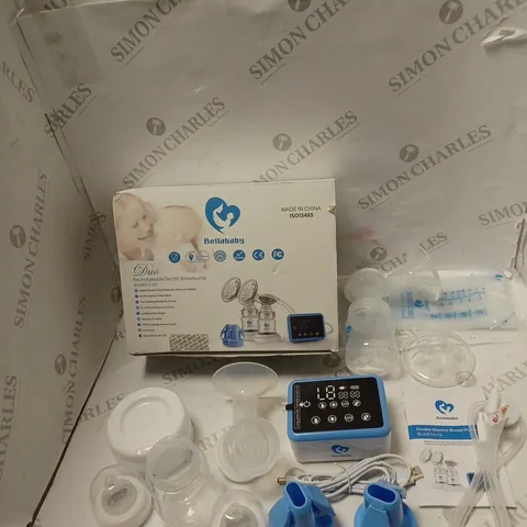 BOXED BELLABABY DOUBLE ELECTRIC BREAST PUMP WITH DIGITAL DISPLAY - MODEL BLA8015-02 - WITH MANY ACCESSORIES AND MANUAL