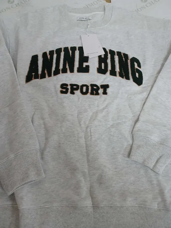 ANINE BING SPORTS LIGHT GREY SWEATSHIRT - LARGE