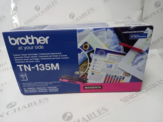 LOT OF 4 BROTHER TN-135M COLOUR TONER CARTRIDGES - MAGENTA