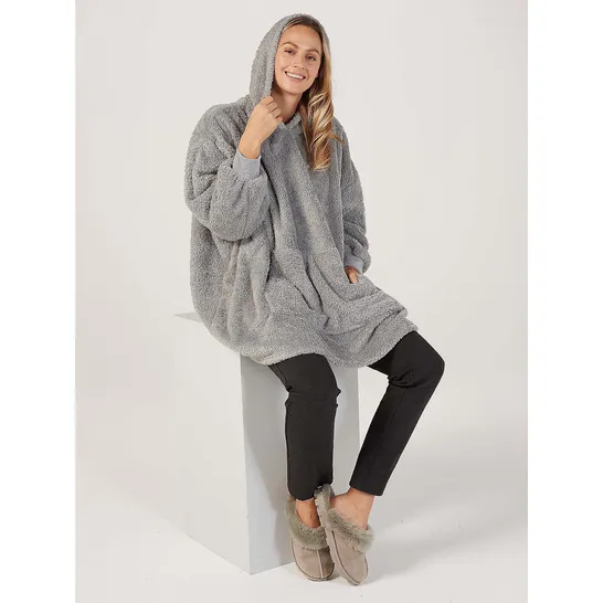 COZEE HOME FAUX FUR OVERSIZE SHERPA LIGHT GREY SIZE S