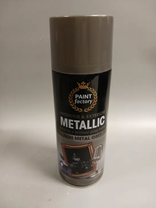 12 X PAINT FACTORY INTERIOR & EXTERIOR METALLIC SPRAY PAINT - GUN METAL GREY - COLLECTION ONLY 