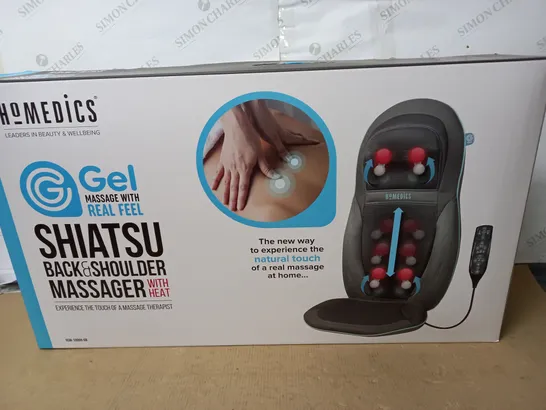 BOXED AS NEW HOMEDICS SHIATSU BACK & SHOULDER MASSAGER WITH HEAT