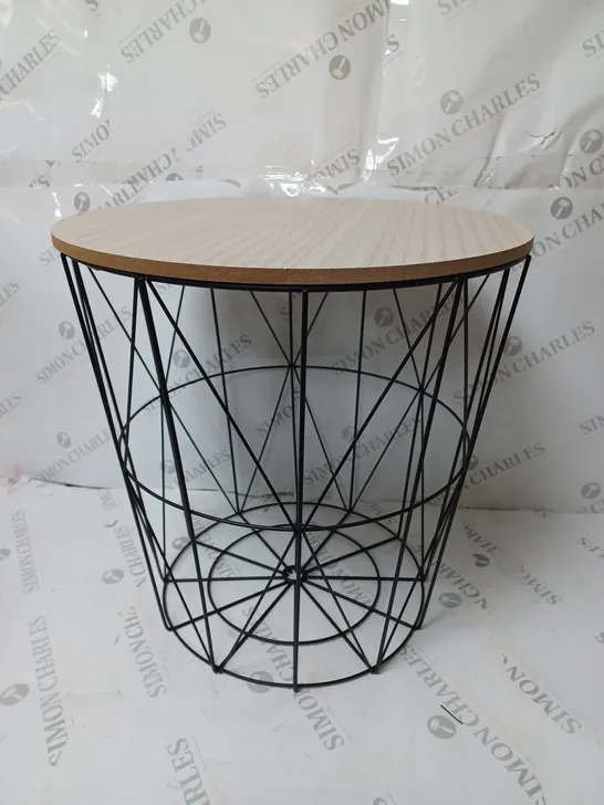 OPTIMAL PRODUCTS WOOD TOP SIDE TABLE