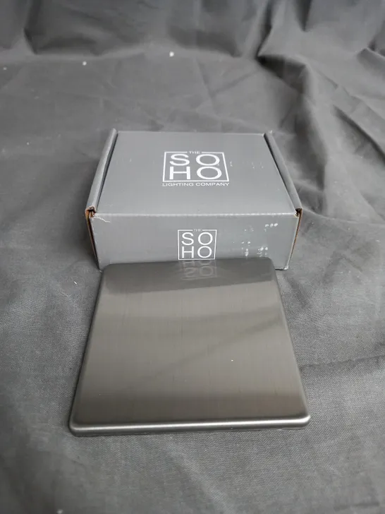 BOXED SOHO LIGHTING BRUSHED CHROME METAL 1 GANG BLANKING PLATE SCREWLESS