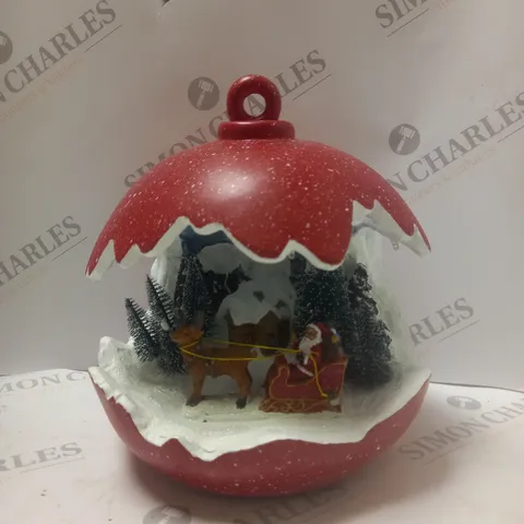 BOXED SANTA EXPRESS PRE-LIT CHRISTMAS SCENE IN RESIN BAUBLE