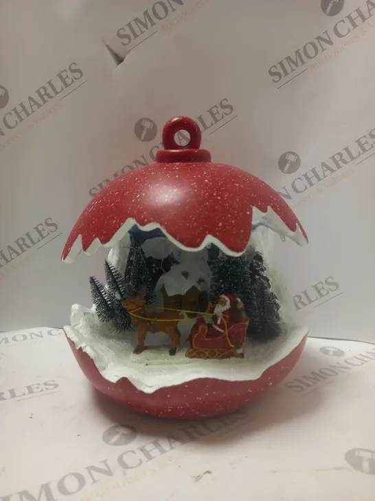 BOXED SANTA EXPRESS PRE-LIT CHRISTMAS SCENE IN RESIN BAUBLE