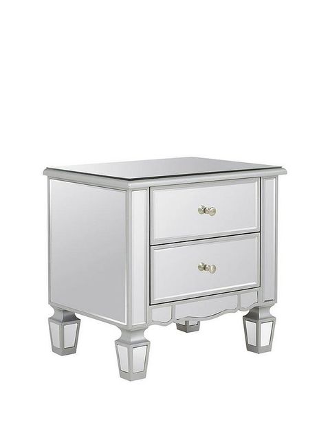 BOXED GRADE 1 MIRAGE 2 DRAWER BEDSIDE MIRRORED CABINET (1 BOX)  RRP &pound;169.00