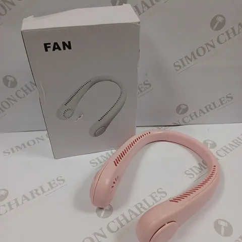 BOXED DESIGNER WEARABLE NECK FAN IN PINK 