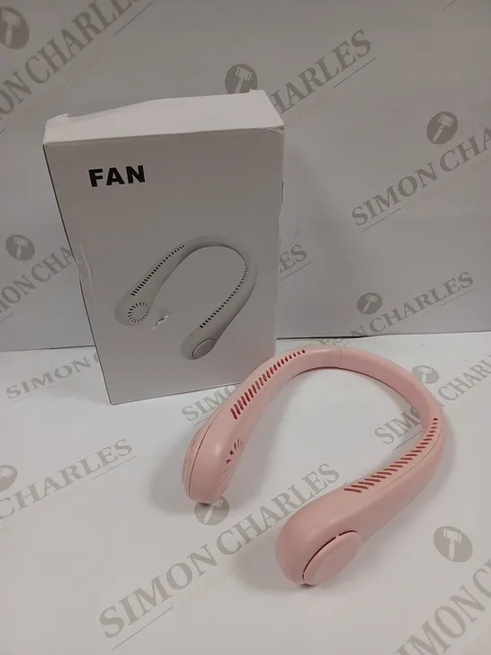 BOXED DESIGNER WEARABLE NECK FAN IN PINK 