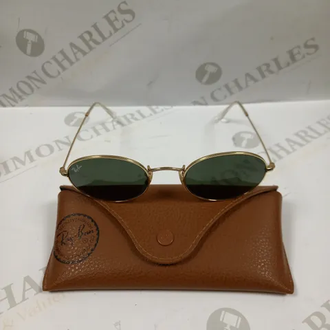 RAY-BAN OVAL POLISHED GOLD SUNGLASSES 