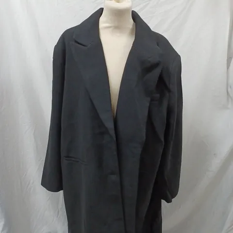 H&M DIVIDED BLACK THICK OVER COAT  - US XL