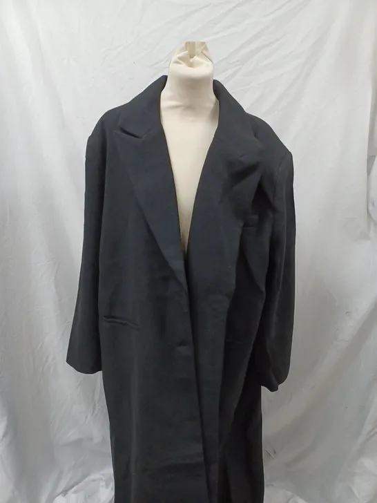 H&M DIVIDED BLACK THICK OVER COAT  - US XL