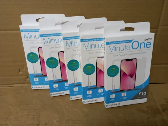 LOT OF 5 MINUTE ONE CLEAR CASES FOR IPHONE 13