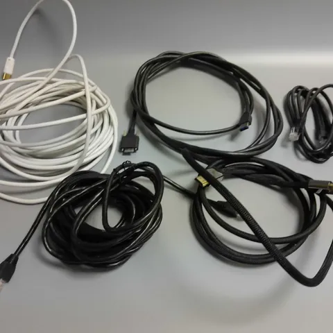 LOT OF 5 ASSORTED CABLES TO INCLUDE HDMI AND ETHERNET