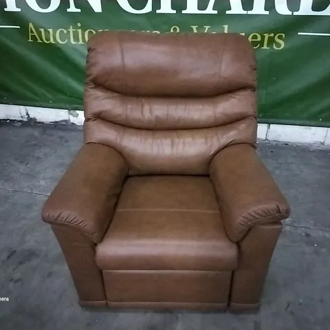 QUALITY BRITISH DESIGNER G PLAN MALVERN ELECTRIC RECLINING CHAIR DALLAS TAN LEATHER