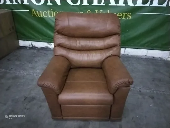 QUALITY BRITISH DESIGNER G PLAN MALVERN ELECTRIC RECLINING CHAIR DALLAS TAN LEATHER