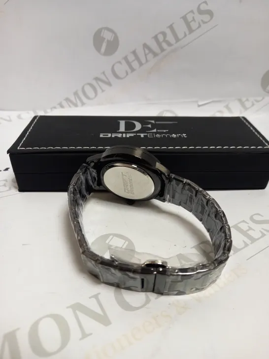 DRIFT ELEMENT BLACK STAINLESS STEEL LINK WATCH 