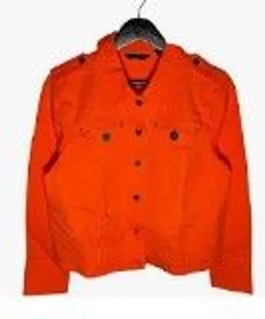 JM FASHION BY JULIEN MACDONALD MILITARY STYLE TWILL JACKET ORANGE SIZE 14