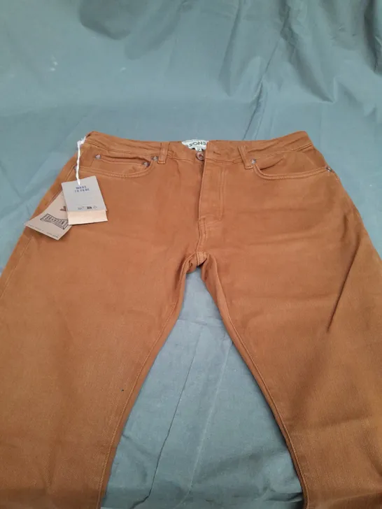 BRANDON & SONS BROWN DENIM TROUSERS - SIZE 32