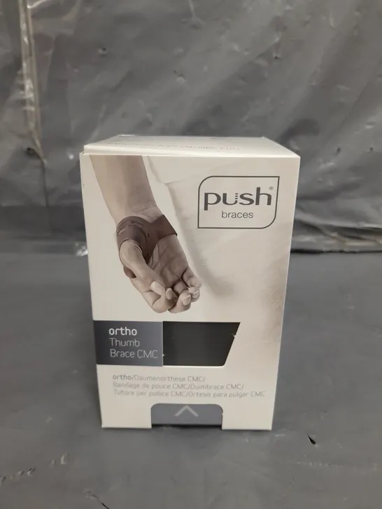 BOXED AND SEALED PUSH ORTHO CMC THUMB BRACE (LEFT - SIZE 1