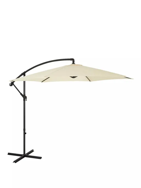 BOXED 3M CANTILEVER HANGING PARASOL CREAM - COLLECTION ONLY RRP £79.99