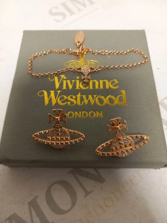 BOXED VIVIENNE WESTWOOD EARRING AND BRACELET SET 