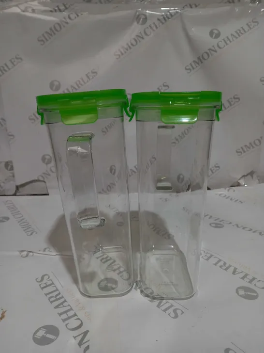 BOXED LOCK AND LOCK SET OF 2 DRINK JUGS IN LIME GREEN