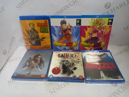 LOT OF APPROXIMATELY 28 BLU-RAYS, TO INCLUDE DRAGONBALL, SAW, THE HARDER THEY COME, ETC