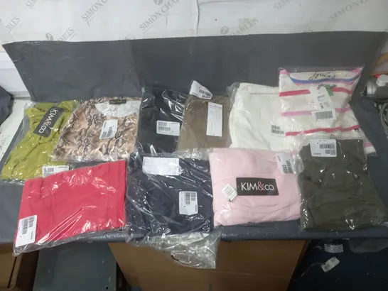 BOX OF APPROXIMATELY 10 ASSORTED BAGGED CLOTHING ITEMS 