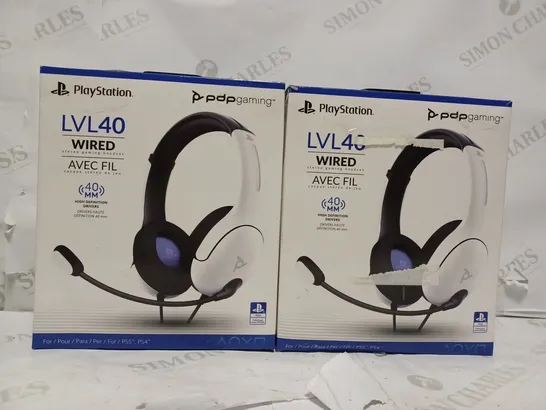 LOT OF 2 OXED PDP GAMING LVL40 WIRED STEREO GAMING HEADSET - PLAYSTATION 5 & 4 