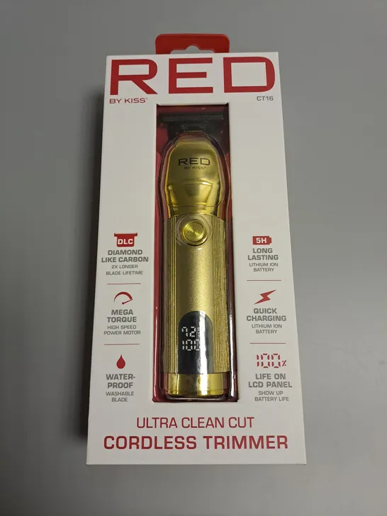 BOXED RED BY KISS ULTRA CLEAN CUT CORDLESS TRIMMER - CT16