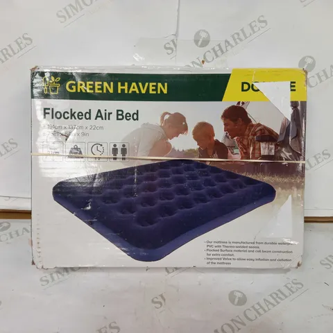 GREEN HAVEN FLOCKED AIR BED 