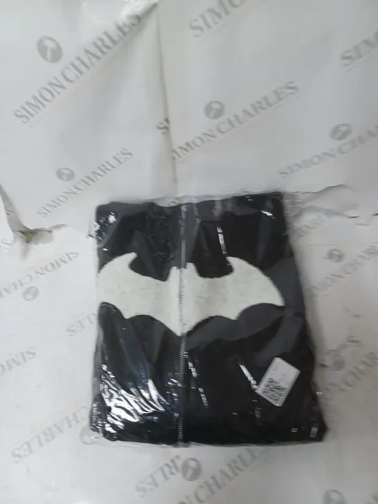 BATMAN SIP UP JACKET SIZE LARGE - BLACK/WHITE 