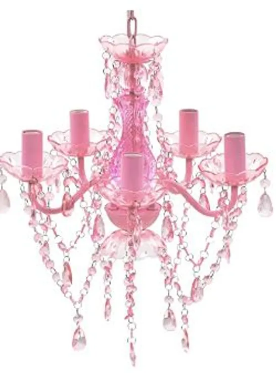 BOXED VIDA XL CH-LAMP 5E14 5-LIGHT CANDLE STYLE CHANDELIER ROSE/PINK