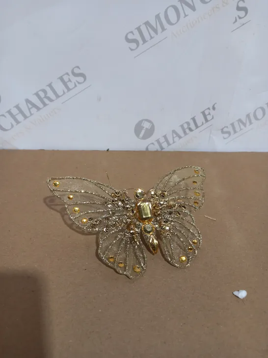 BOX OF 6 GOLDEN BUTTERFLY CLIPS 