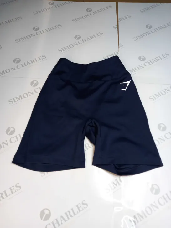 GYMSHARK NAVY STRECH TRAINING SHORTS - XS