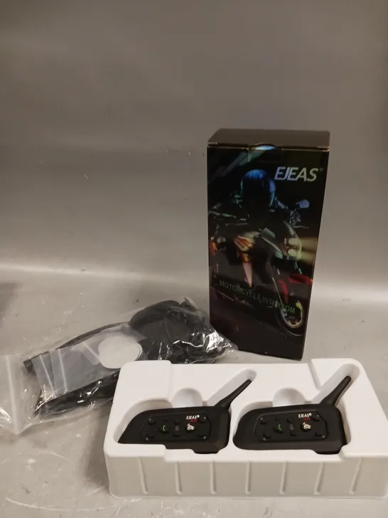 BOXED EJEAS MOTORCYCLE INTERCOM COMMUNICATION SYSTEM 