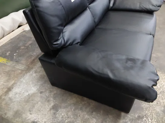 DESIGNER TWO SEATER SOFA BLACK LEATHER L