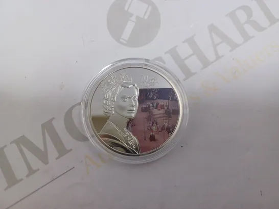 70 YEARS OF OUR QUEEN COLLECTABLE ONE CROWN COIN 