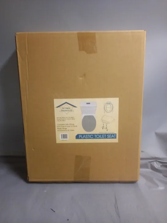 BOXED OPTIMAL PRODUCTS PLAIN PLASTIC TOILET SEAT 