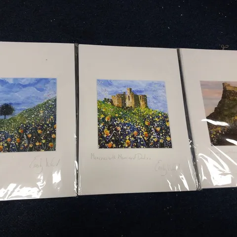 THREE ASSORTED SIGNED EMILY WARD PRINTS TO INCLUDE; BREATHTAKING, MEMORIES WITH MUM AND DAD AND ALWAYS WATCHING THE TIDES