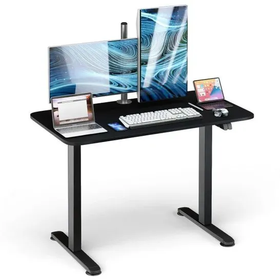 BOXED COSTWAY ELECTRIC HEIGHT ADJUSTABLE STANDING DESK WITH BUTTON CONTROLLER - BLACK 