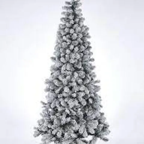 BOXED 6.5ft PRE-LIT SLIM FLOCKED EMPEROR CHRISTMAS TREE COLLECTION ONLY 