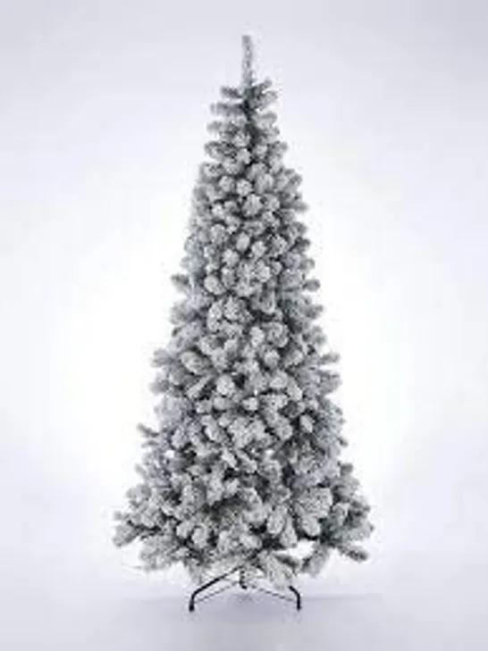 BOXED 6.5ft PRE-LIT SLIM FLOCKED EMPEROR CHRISTMAS TREE COLLECTION ONLY  RRP £159.99