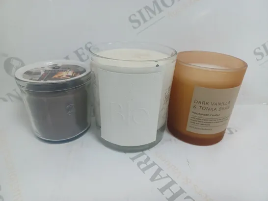 BOX OF 3 ASSORTED SCENTED CANDLES