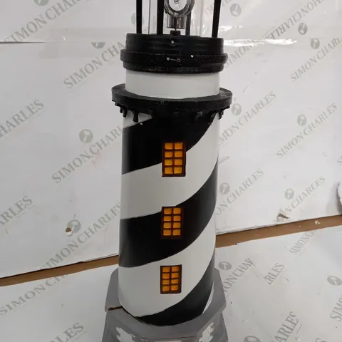 BOXED GARDEN REFLECTIONS SOLAR LED LIGHTHOUSE 50CM, BLACK