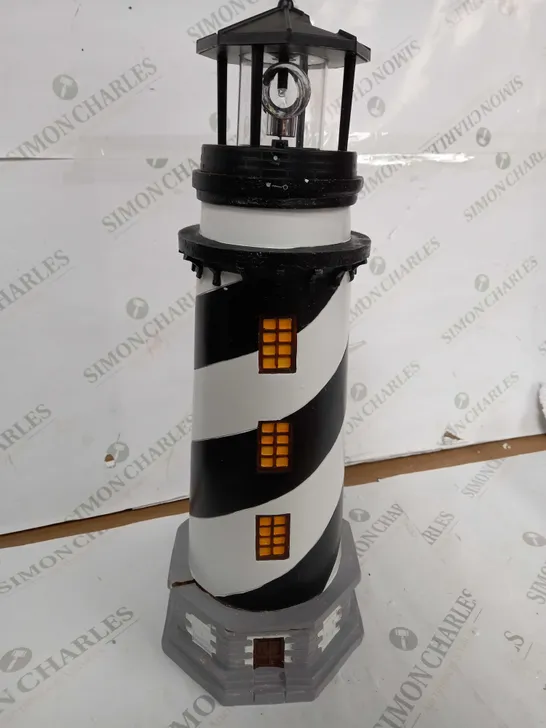 BOXED GARDEN REFLECTIONS SOLAR LED LIGHTHOUSE 50CM, BLACK