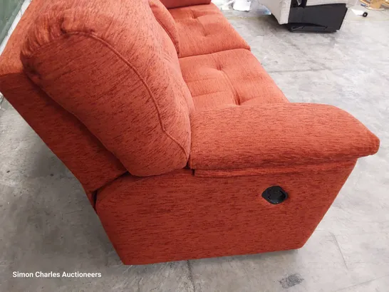 QUALITY BRITISH DESIGNER G PLAN STRATFORD MANUAL RECLINING THREE SEATER SOFA BOUCLE TERRACOTTA FABRIC 