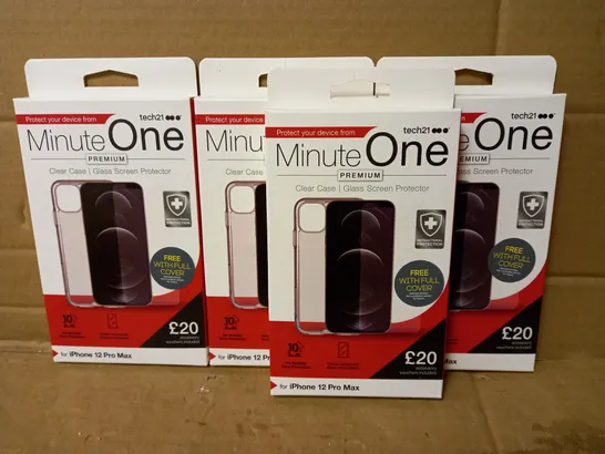 LOT OF 4 MINUTE ONE CLEAR CASES FOR IPHONE 12 PRO MAX