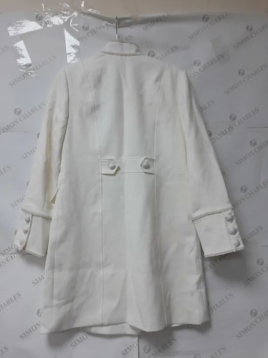 JULIEN MCDONALD LADIES CREAM COAT SIZE 12